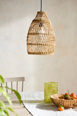 Woven Rattan LED Outdoor Lamp | AnthroLiving