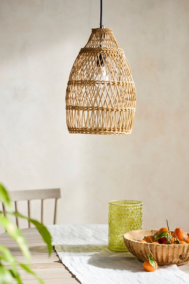 Woven Rattan LED Outdoor Lamp | AnthroLiving