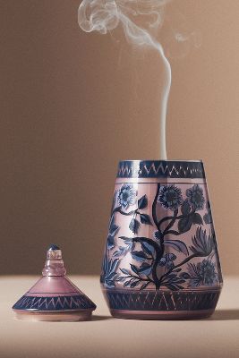 Shop By Anthropologie Ana Floral Rose & Oud Glass Candle In Pink