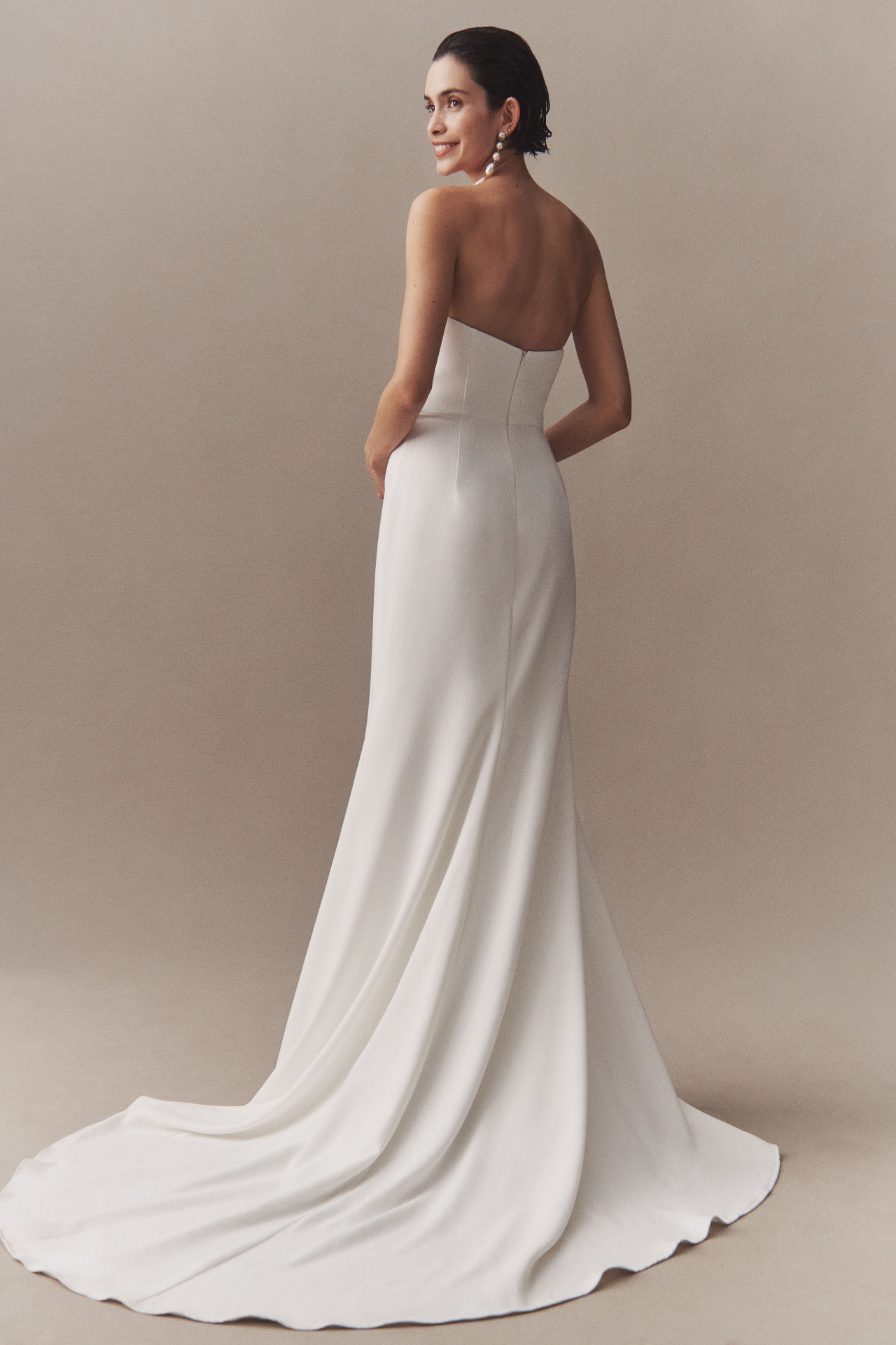 Besa Riley Strapless Draped Wedding Gown