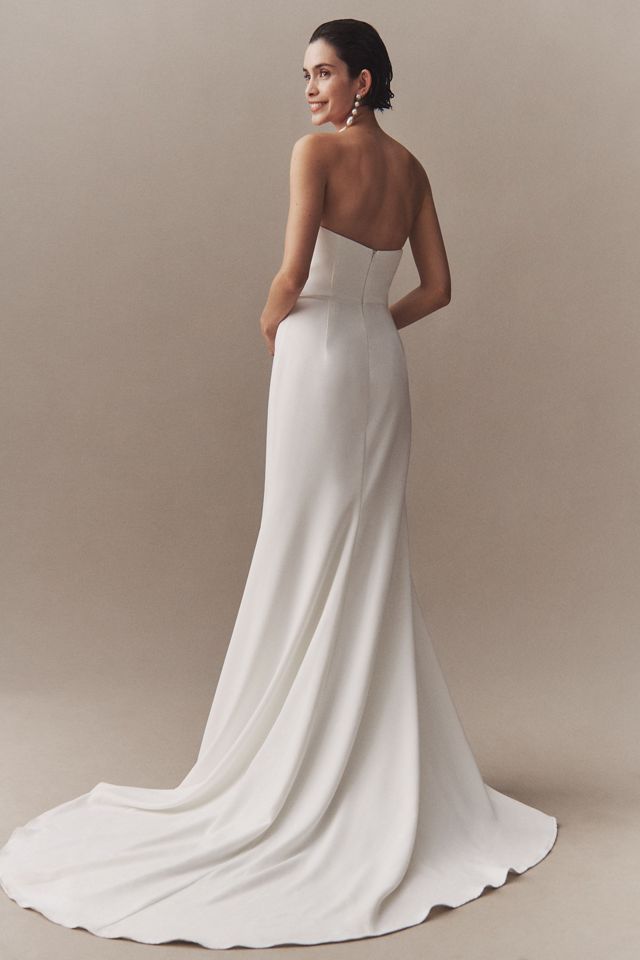 Besa Riley Strapless Draped Wedding Gown #1