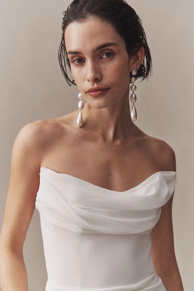 Besa Riley Strapless Draped Wedding Gown #2