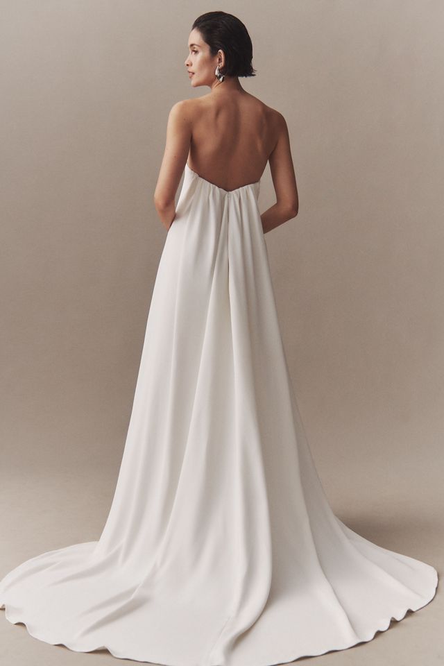 Besa Rowen Strapless Plunging Trapeze Wedding Gown #4