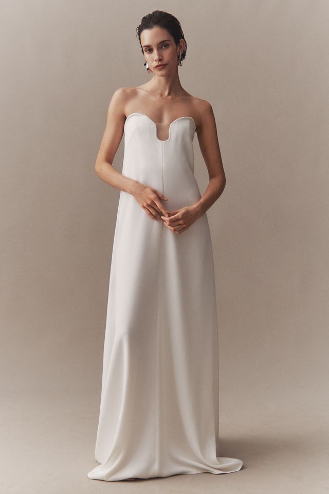 Besa Rowen Strapless Plunging Trapeze Wedding Gown #3