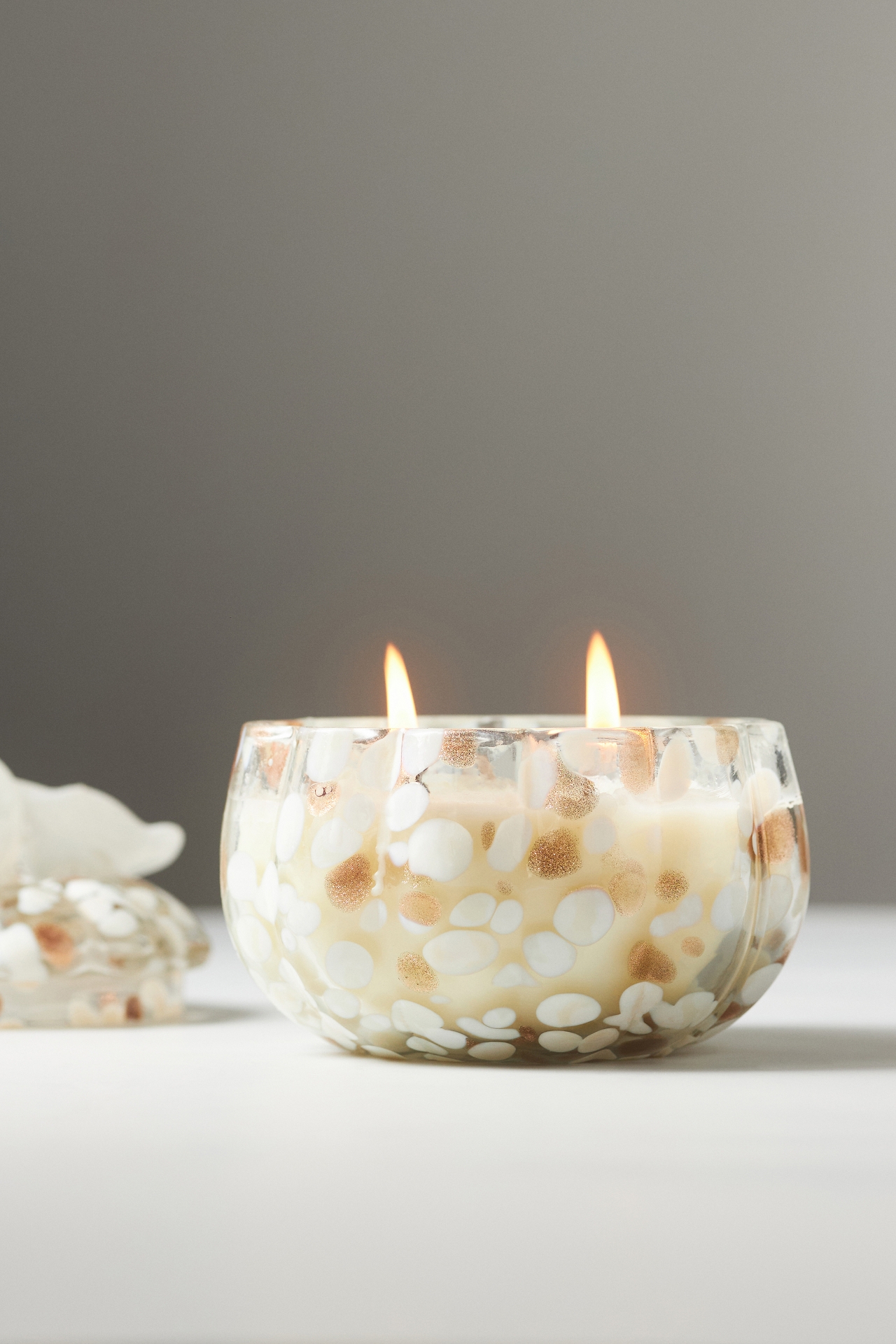 Cheena White Birch & Pumpkin Glass Pumpkin Candle