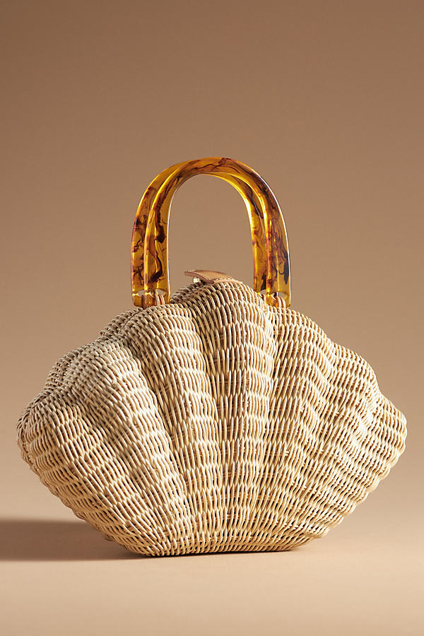 Shop Poolside The Coquille Bag In Beige