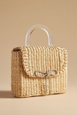 Shop Poolside The Bow Bag In Beige