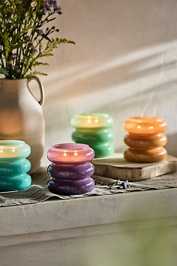 Linnea Milky Glass Rings Candle