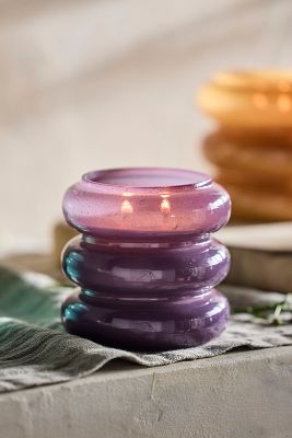 Shop Terrain Linnea Milky Glass Rings Candle In Purple