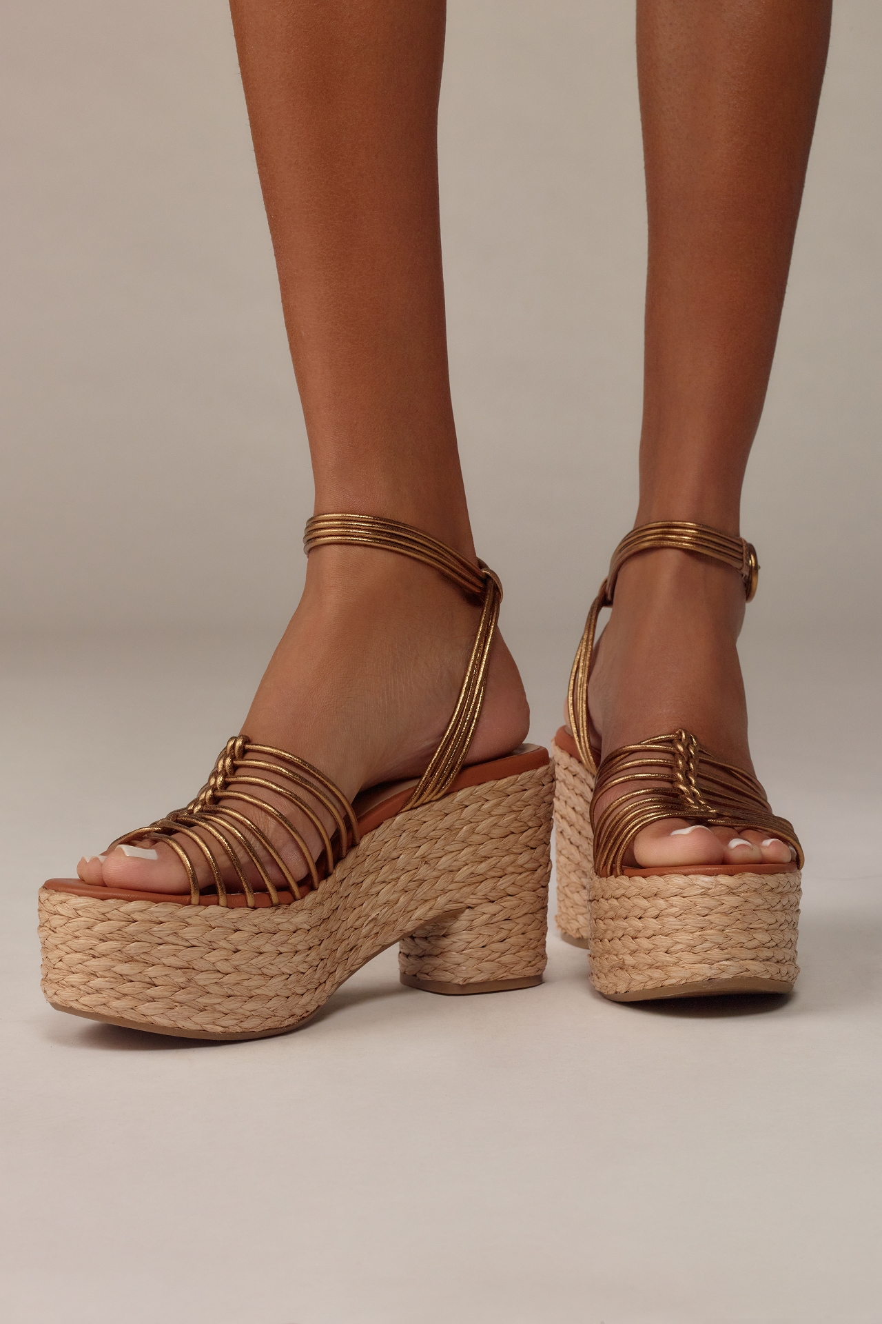 Maeve Raffia Platform Heels