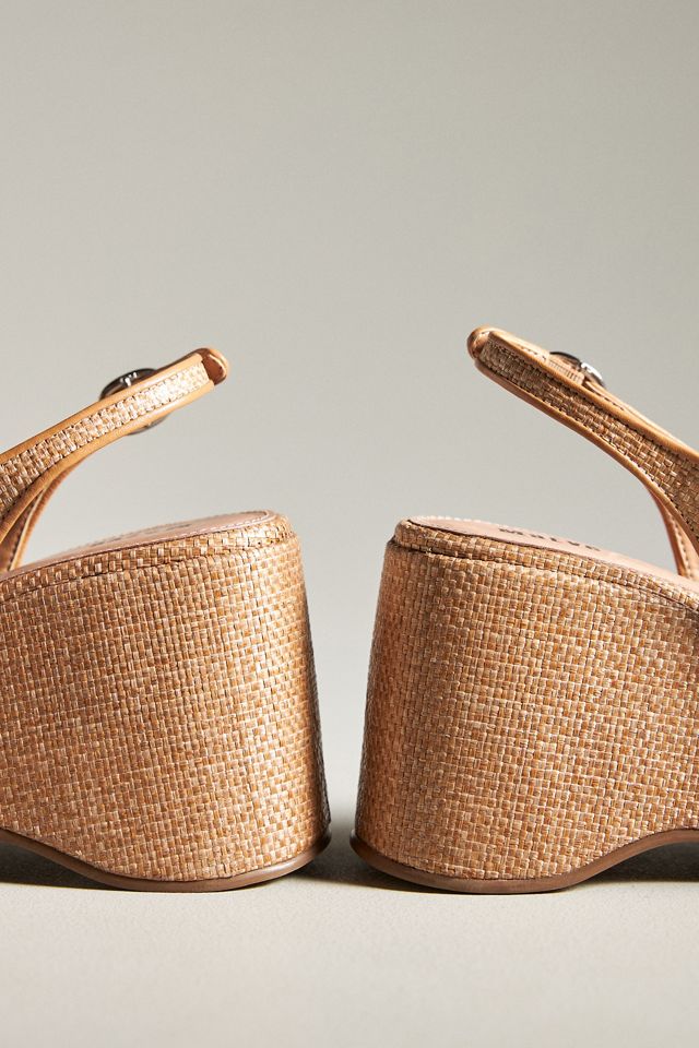 Maeve Raffia Slingback Heels | Anthropologie
