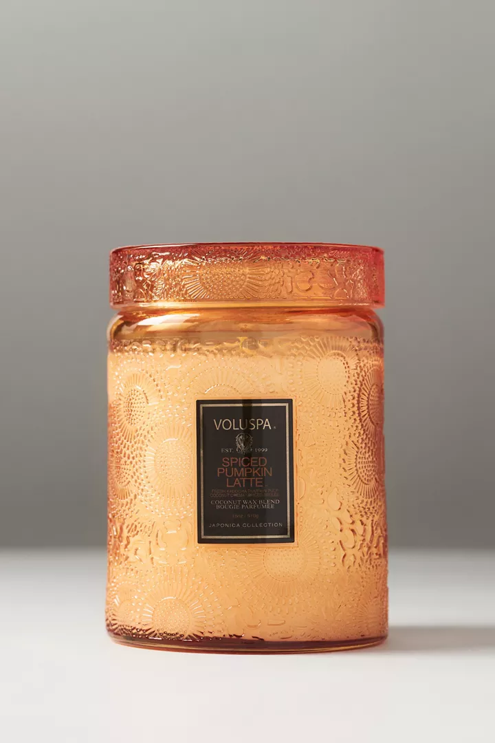 Voluspa Japonica Spiced Pumpkin Latte Glass Jar Candle