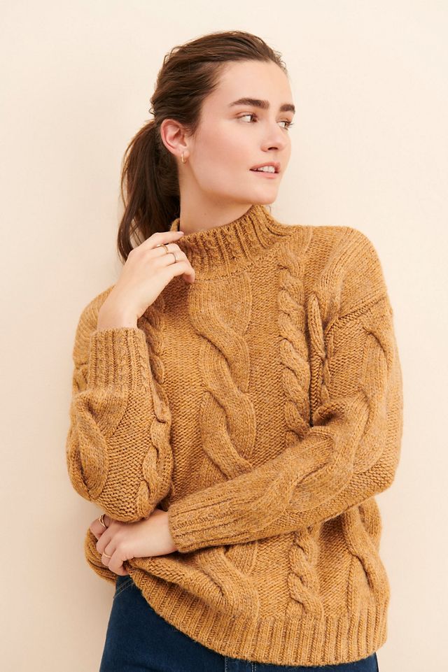 Cable Knit Turtle Neck Sweater