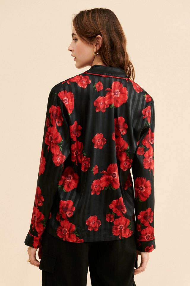 Rachel Parcell Satin Jacquard Pj Shirt #2