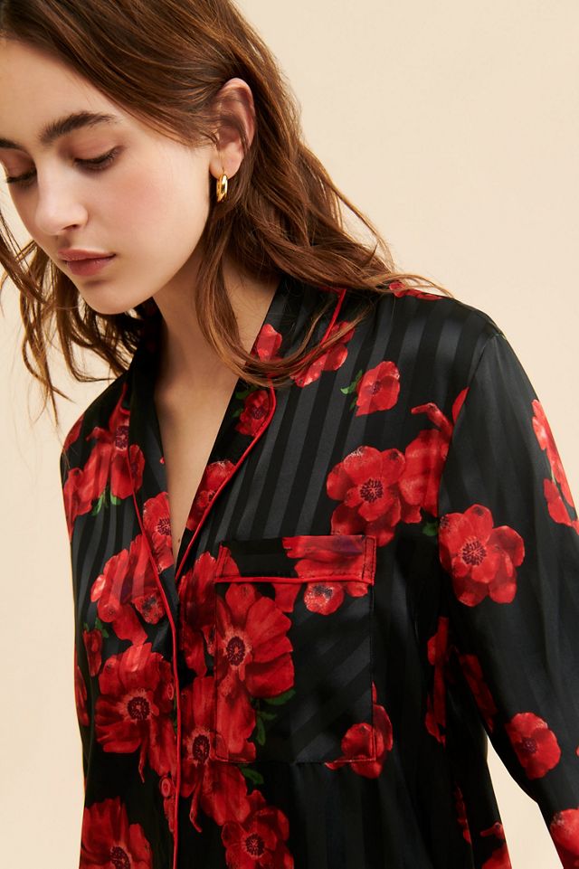 Rachel Parcell Satin Jacquard Pj Shirt #3