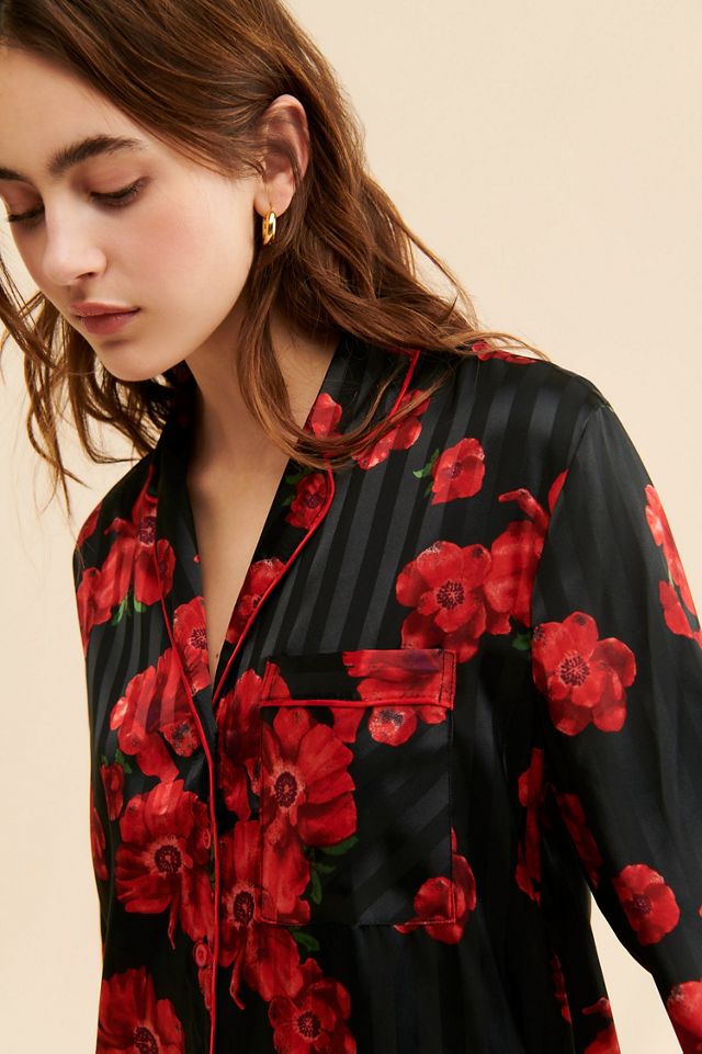 Rachel Parcell Satin Jacquard Pj Shirt | Anthropologie