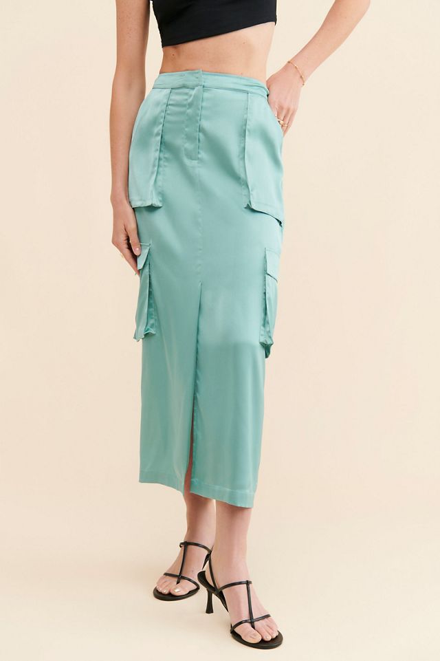 Sunday in Brooklyn Silky Utility Midi Skirt #3