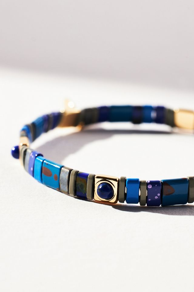 Chicklet-Armband mit vergoldeten Perlen #1