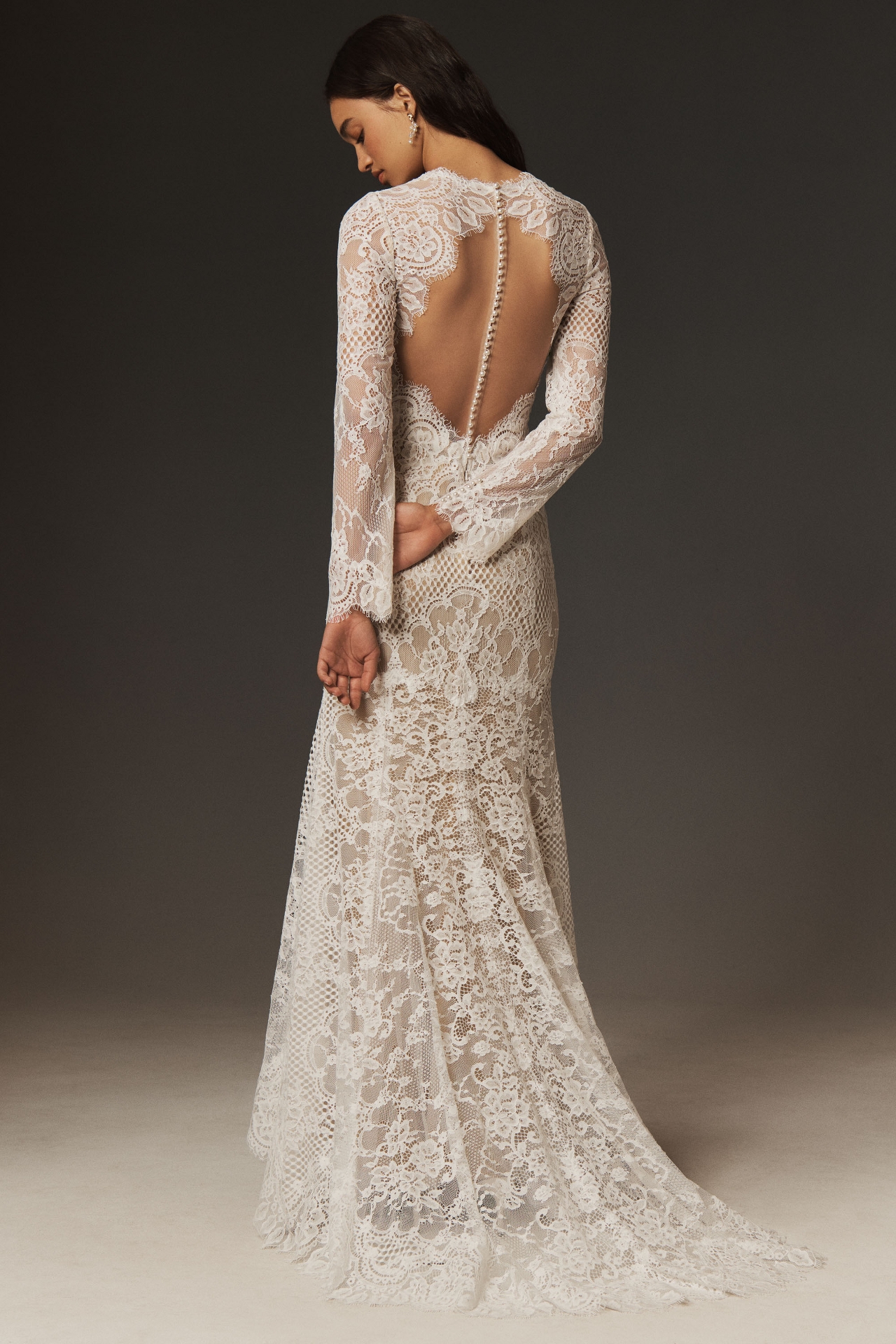 Wtoo by Watters Sienna Long-Sleeve High-Neck Wedding Gown