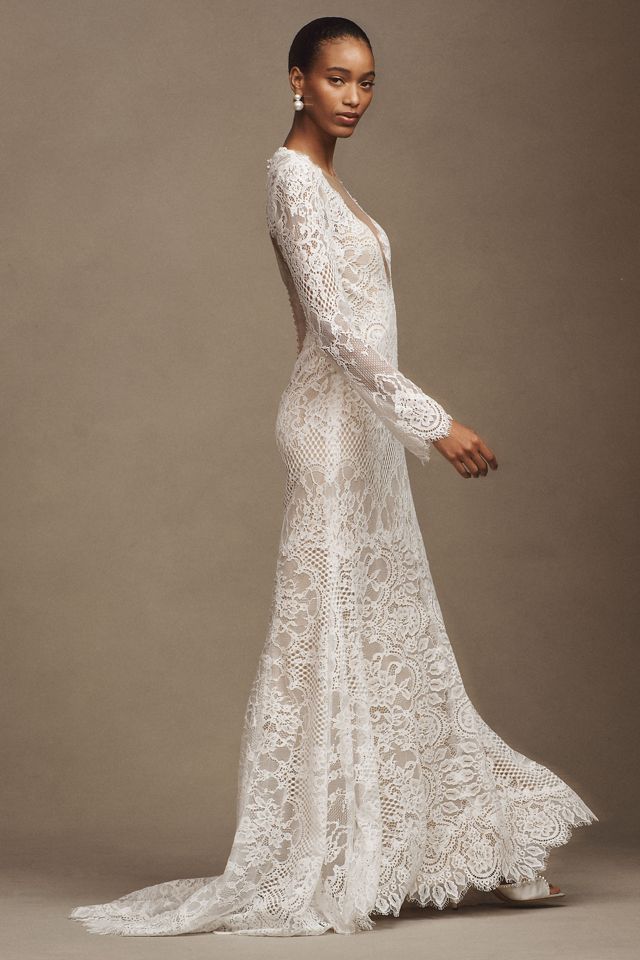 Wtoo by Watters Sienna Long-Sleeve High-Neck Wedding Gown #3