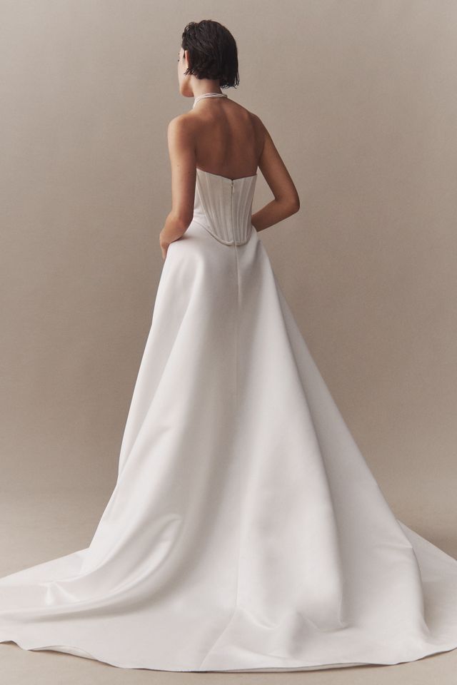 Wtoo by Watters Allie Strapless Corset Satin Wedding Gown #4
