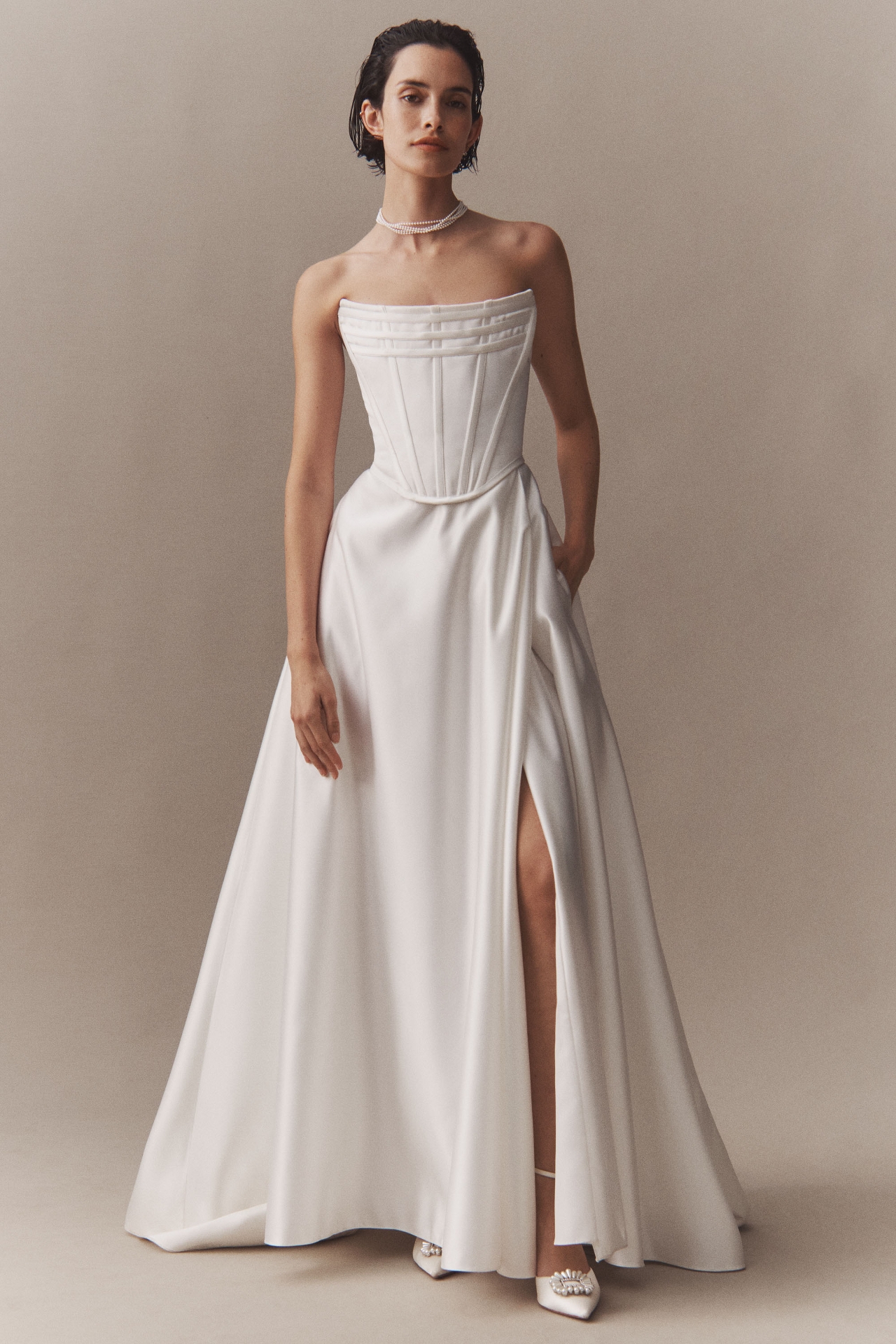 Wtoo by Watters Allie Strapless Corset Satin Wedding Gown