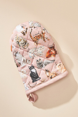 Anthropologie Cat Breeds A-z Pot Holder In Pink