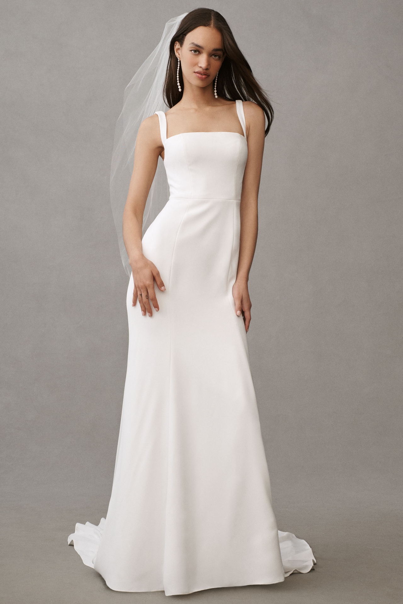 Jenny by Yoo Hayden Sleeveless Column Crepe Wedding Gown