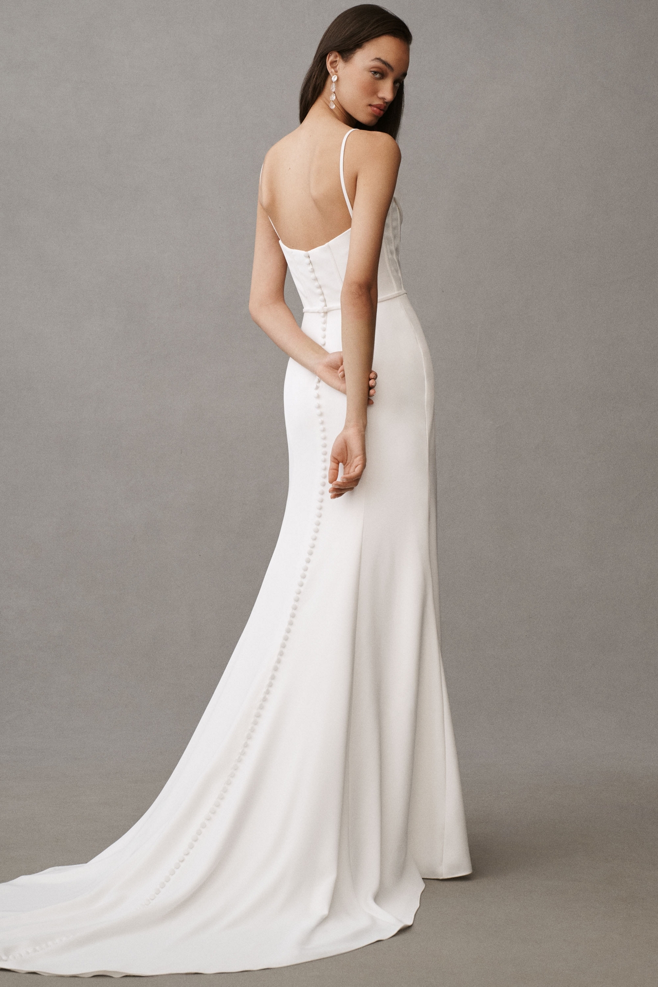 Jenny by Yoo Libby Off-The-Shoulder Draped Crepe Wedding Gown