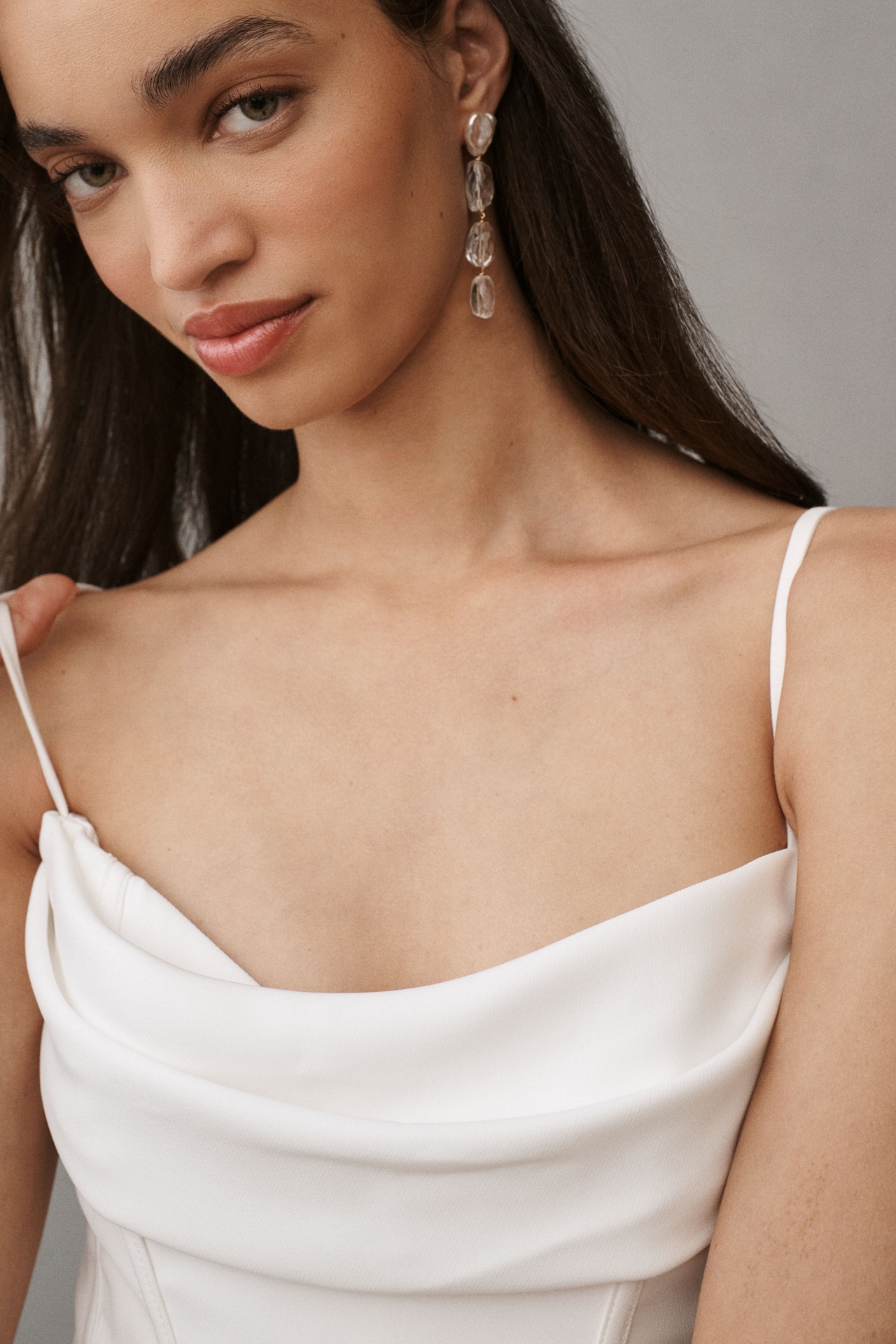 Jenny by Yoo Libby Off-The-Shoulder Draped Crepe Wedding Gown