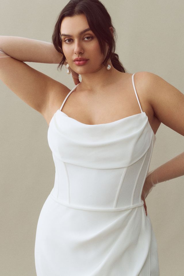 Jenny by Jenny Yoo Libby Sleeveless Draped Crepe Wedding Gown ...