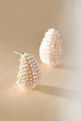 Shop Serefina Petra Pearl Earrings In Gold