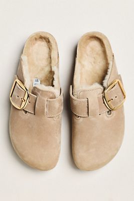 Birkenstock Boston Big Buckle Shearling Clogs