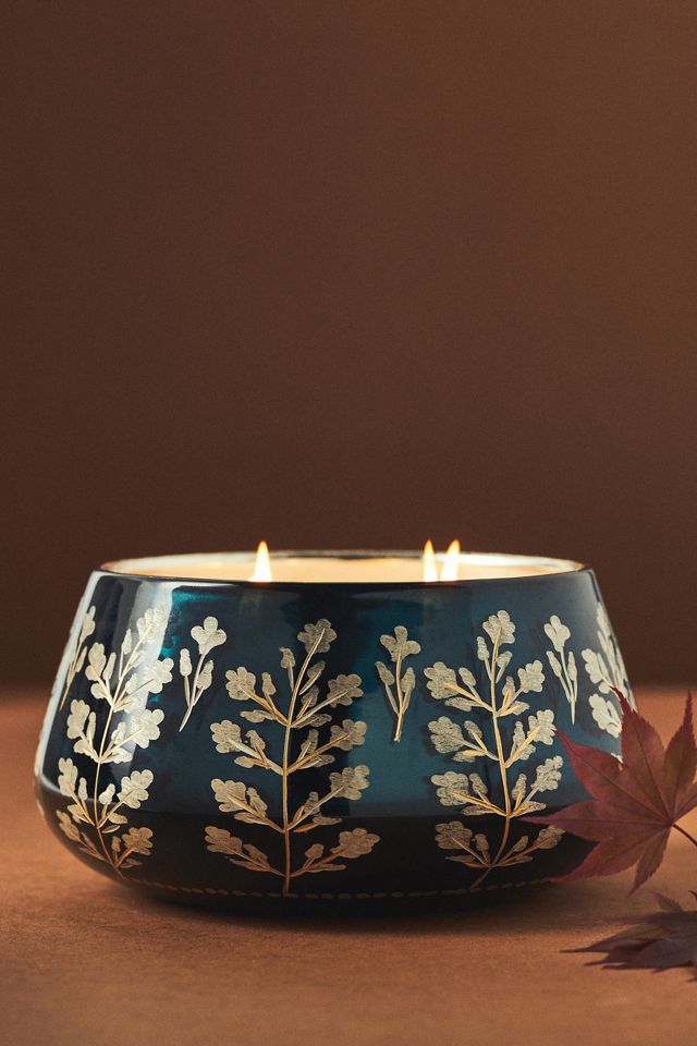 Stella Etched Fruity Honeycrisp Oakwood Glass Candle | Anthropologie