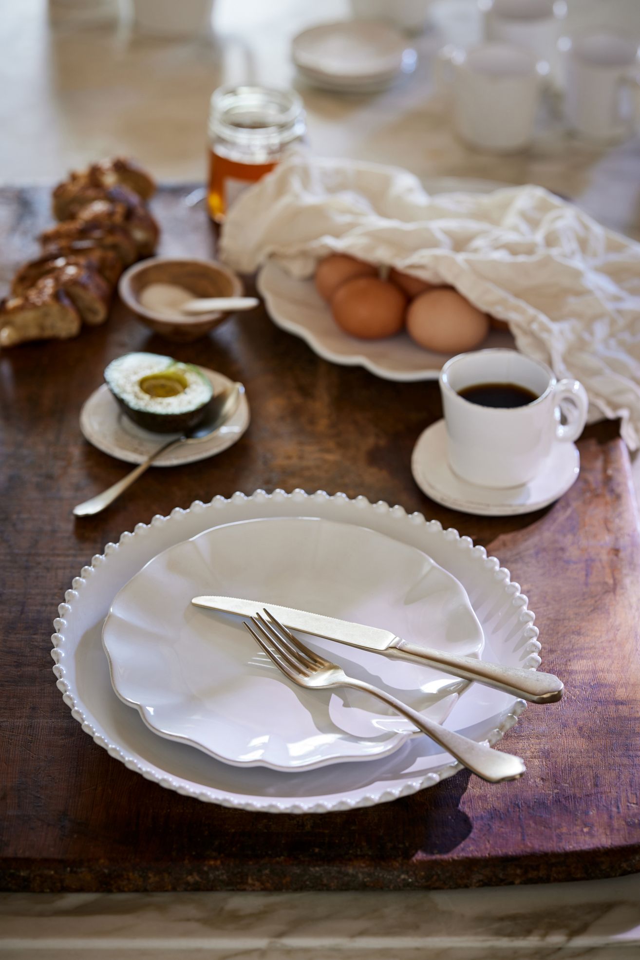 Costa Nova Rosa Side Plates, Set of 4 - White, Set Of 4