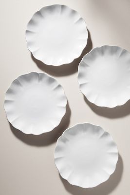 Costa Nova Rosa Dinner Plates, Set Of 4 In White