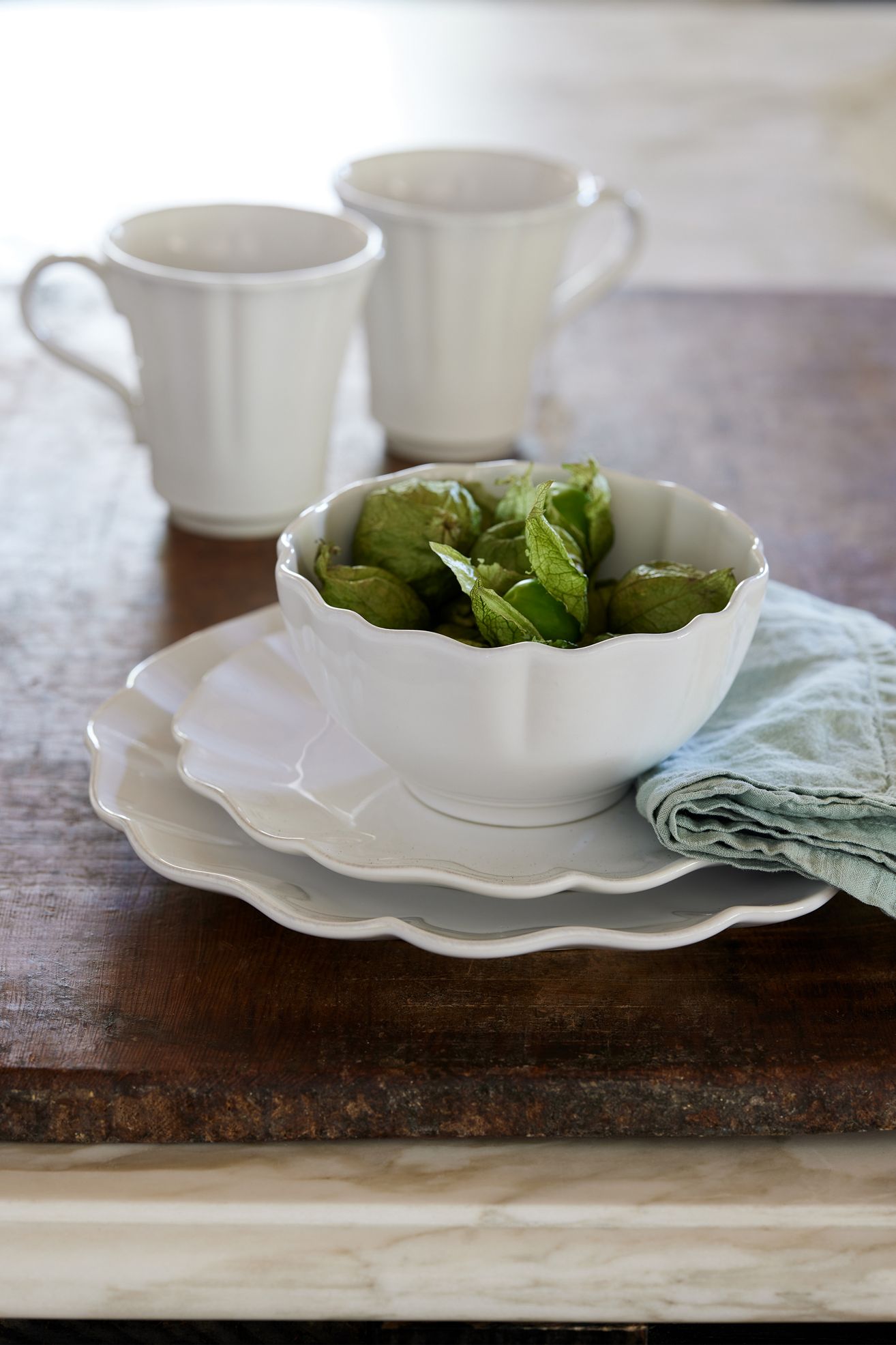 Costa Nova Rosa Dinner Plates, Set of 4 - White, Standard, Set Of 4