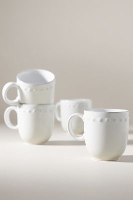 Costa Nova Pearl Mugs, Set Of 4 In White