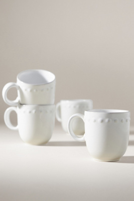 Costa Nova Pearl Mugs, Set Of 4 In White