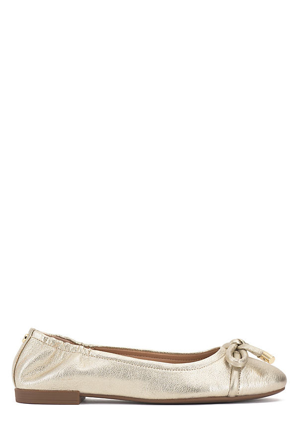 Shop Vince Camuto Maysa Bow Ballet Flats In Gold