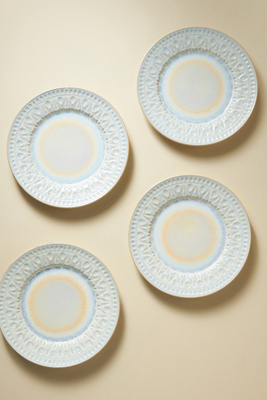 Costa Nova Cristal Salad Plates, Set Of 4 In Blue