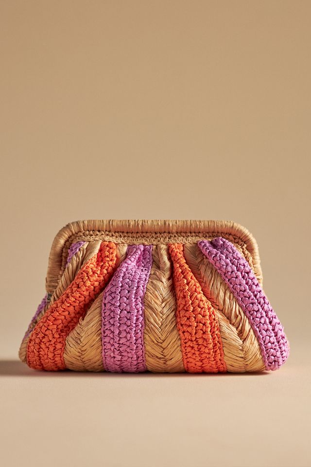Frankie Clutch: Striped Raffia Edition #2