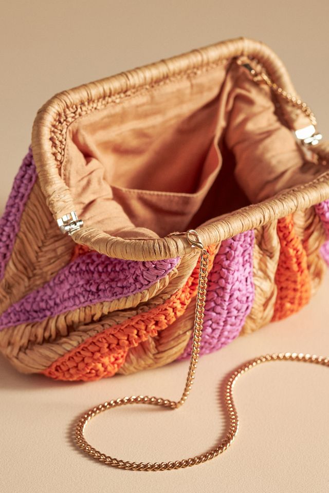 Frankie Clutch: Striped Raffia Edition #3