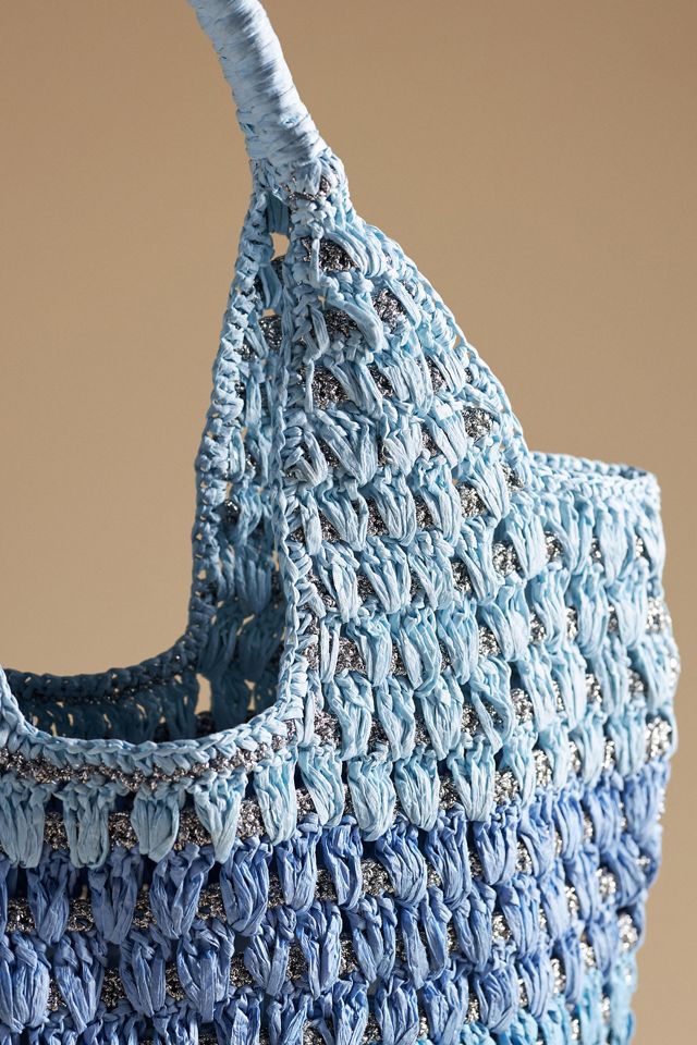 Gradient Beach Raffia Hobo Bag #2