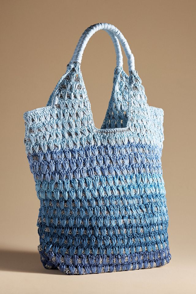 Gradient Beach Raffia Hobo Bag #1