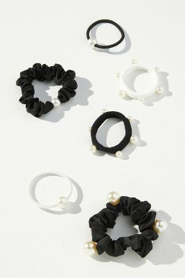 Shop By Anthropologie Assorted Pearl Hair Bobbles, Set Of 6 In Black