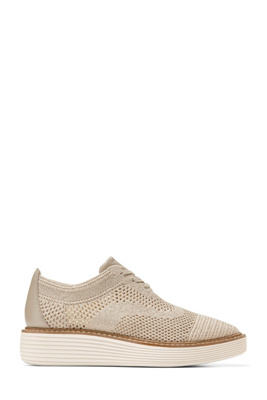 Cole Haan Grid Stitch Womens Knit Lifestyle Athletic And Training Shoes In Beige