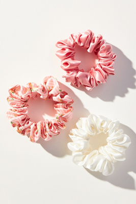 Slip Pure Silk Petal Scrunchies, Set Of 3 In Pink