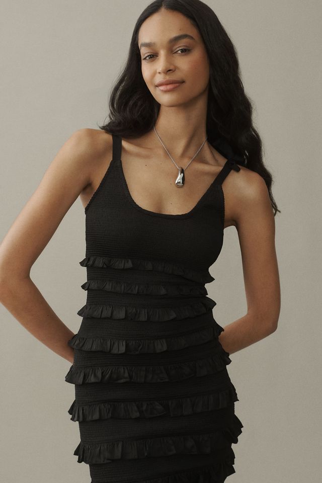 V. Chapman Lotus Stretch Satin Midi Dress #1