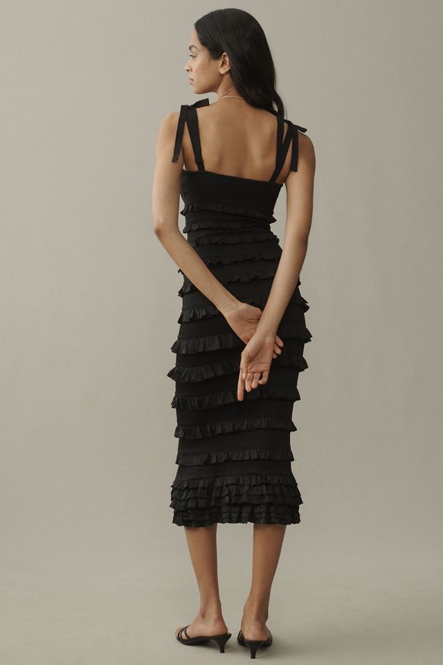 V. Chapman Lotus Stretch Satin Midi Dress #2